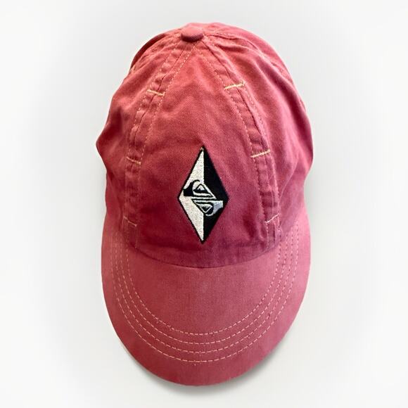 Vintage 80s 90s Quicksilver Mens Red Bill Fitted One Size Stretched Hat USA Cap